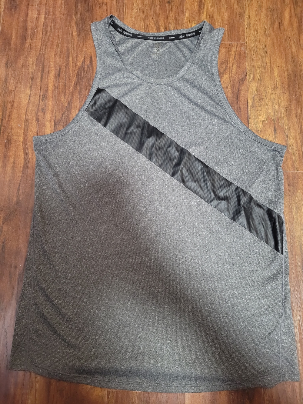 H&M Gray Tank Top with Black Diagonal Stripe